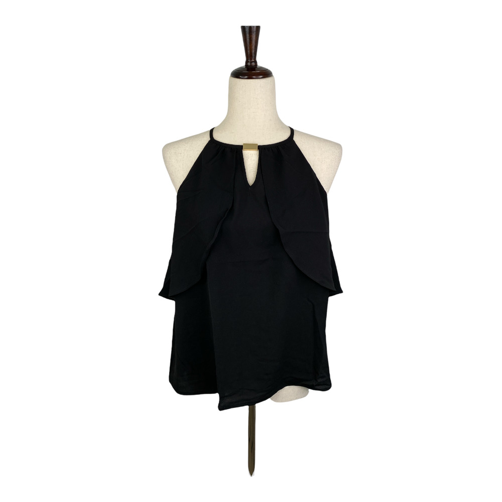 Lily White Sleeveless Ruffle Blouse Large